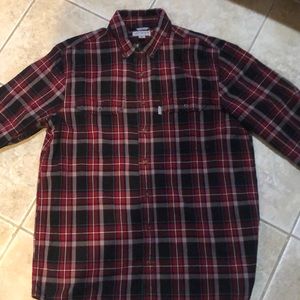 Carhartt Black & Red Check Flannel Warm mens size LARGE